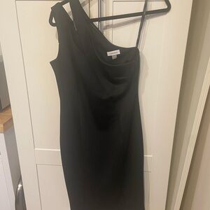 Calvin Klein Elegant Black One-Shoulder Dress